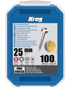 Kreg Pocket-Hole Schroeven Grof Draad 25 mm verzinkt (100 st.)